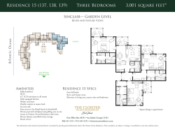 Residence 15 (137, 138, 139) Three Bedrooms 3,001 square feet*