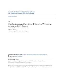Conflicts Among Circuits and Transfers Within the Federal Judicial