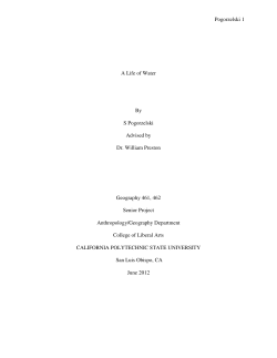 A Life of Water - DigitalCommons@CalPoly