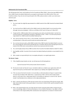 NAB Essential Life Promotional Offer The following are the Terms