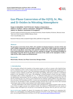 Gas-Phase Conversion of the U(VI), Sr, Mo, and Zr Oxides in