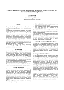 Tools for Automatic Lexicon Maintenance