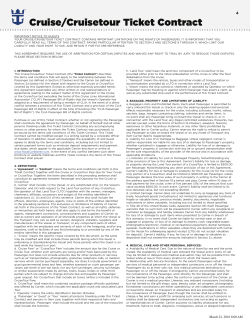Cruise/Cruisetour Ticket Contract