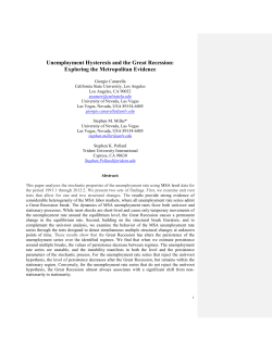 Unemployment Hysteresis and the Great Recession