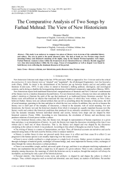 The Comparative Analysis of Two Songs by Farhad Mehrad: The
