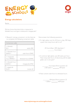Energy calculations