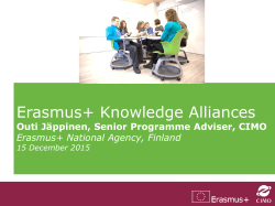 Erasmus+ Knowledge Alliances