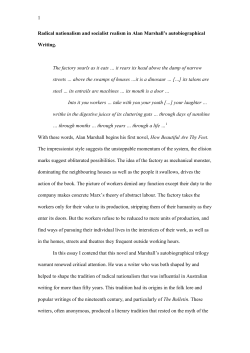Radical nationalism and socialist realism in Alan Marshall`s