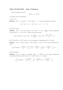Math 156 Fall 2013 Quiz 3 Solutions