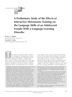 A Preliminary Study of the Effects of Interactive Metronome Training