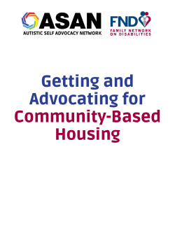 Getting and Advocating for Community-Based Housing