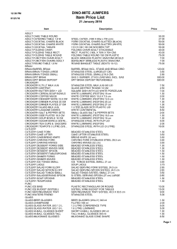 Item Price List - Dino