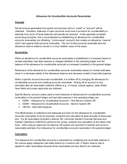 Allowance for Uncollectible Accounts Receivable