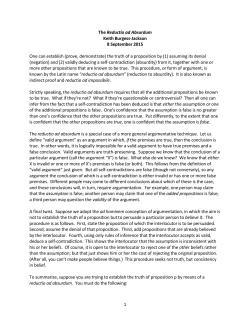 The Reductio ad Absurdum
