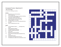 Crossword Puzzle- Attachment E The Civil War