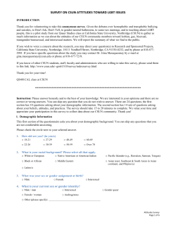 SURVEY ON CSUN ATTITUDES TOWARD LGBT ISSUES