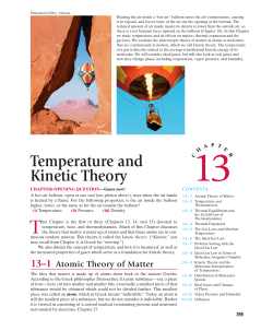 Ch 13) Temperature and Kinetic Theory