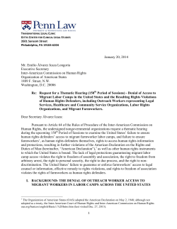 Denial of Migrant Labor Camp Access in the US 20Jan2014