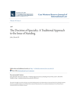 The Doctrine of Specialty - Case Western Reserve University School