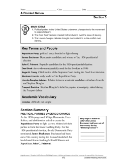 Section Summary Key Terms and People Academic Vocabulary
