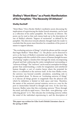 Shelley`s &ldquo;Mont Blanc&rdquo; as a Poetic Manifestation of his Pamphlet