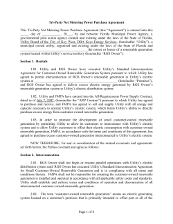 Page 1 of 6 Tri-Party Net Metering Power Purchase Agreement This
