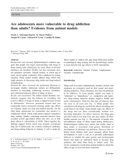 Evidence from animal models