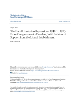 The Era of Libertarian Repression - 1948 To 1973