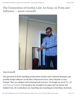 An Essay on Form and Influence &mdash; Jason Lucarelli
