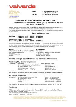 Shipping manual and tariffs