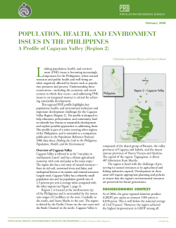 PoPulation, HealtH, and environment issues in tHe PHiliPPines