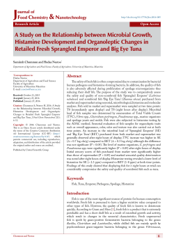 A Study on the Relationship between Microbial Growth, Histamine