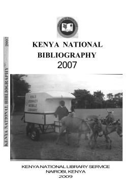 KENYA NATIONAL BIBLIOGRAPHY 2007