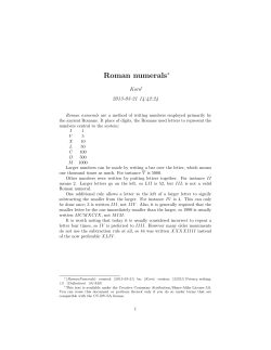 Roman numerals - PlanetMath.org