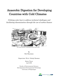 Anaerobic Digestion for Developing Countries with Cold