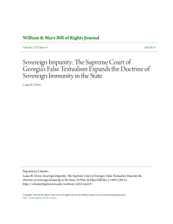 Sovereign Impunity: The Supreme Court of Georgia`s False