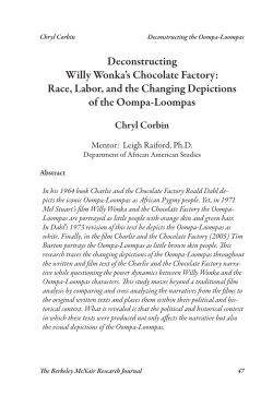 Deconstructing Willy Wonka`s Chocolate Factory