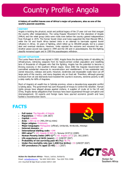 Country Profile: Angola - Action for Southern Africa