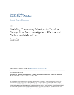 Modeling Commuting Behaviour in Canadian Metropolitan Areas
