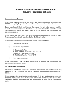 Circular No.30-2012 - Liquidity Regulations at Banks
