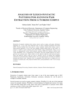 analysis of lexico-syntactic patterns for antonym pair