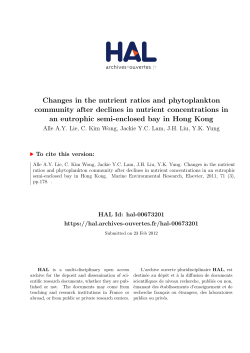 Changes in the nutrient ratios and phytoplankton community