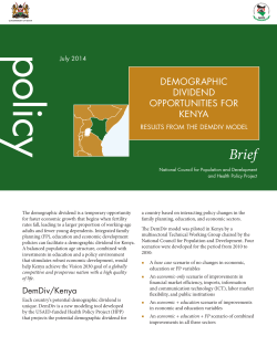 demographic dividend opportunities for kenya