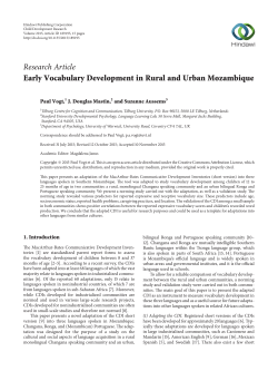 Early Vocabulary Development in Rural and Urban Mozambique