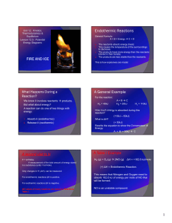 Endothermic Reactions A General Example