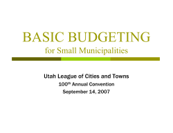 basic budgeting - Utah League of Cities and Towns