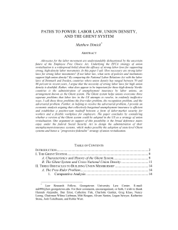 paths to power: labor law, union density, and the ghent system
