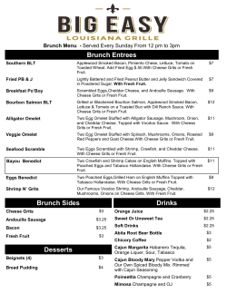 Brunch Menu - Big Easy Grille
