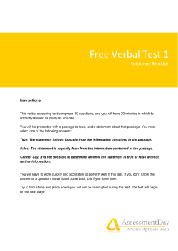 Free Verbal Test 1