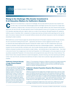 Rising to the Challenge: Why Greater Investment in K-12